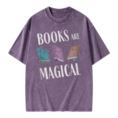 Pagewings Books Magical Unisex Washed T-shirt
