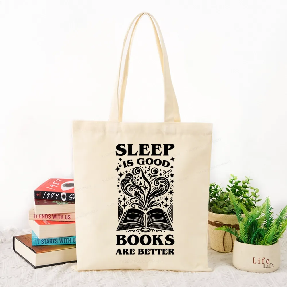 Pagewings Sleep is Good Books are Better Tote Bag