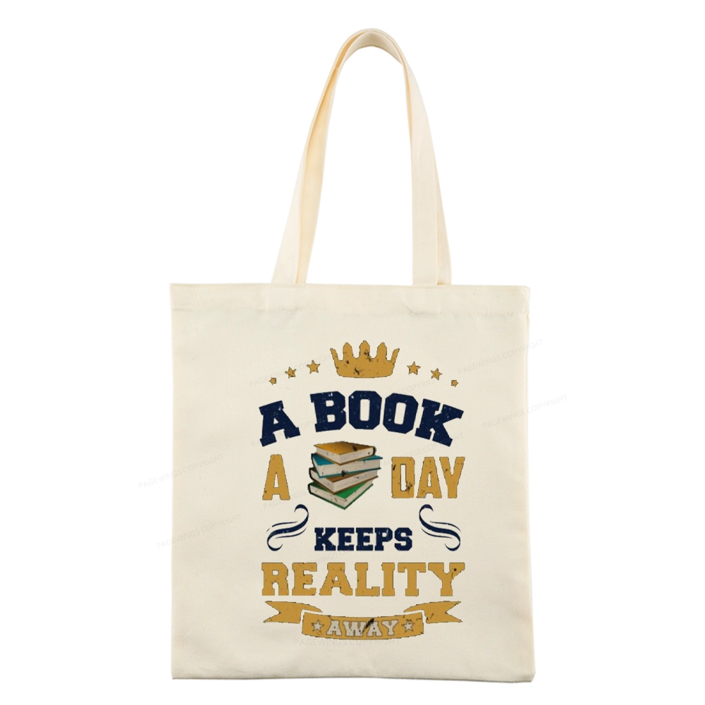 Pagewings A Book A Day Keeps Reality Away Tote Bag