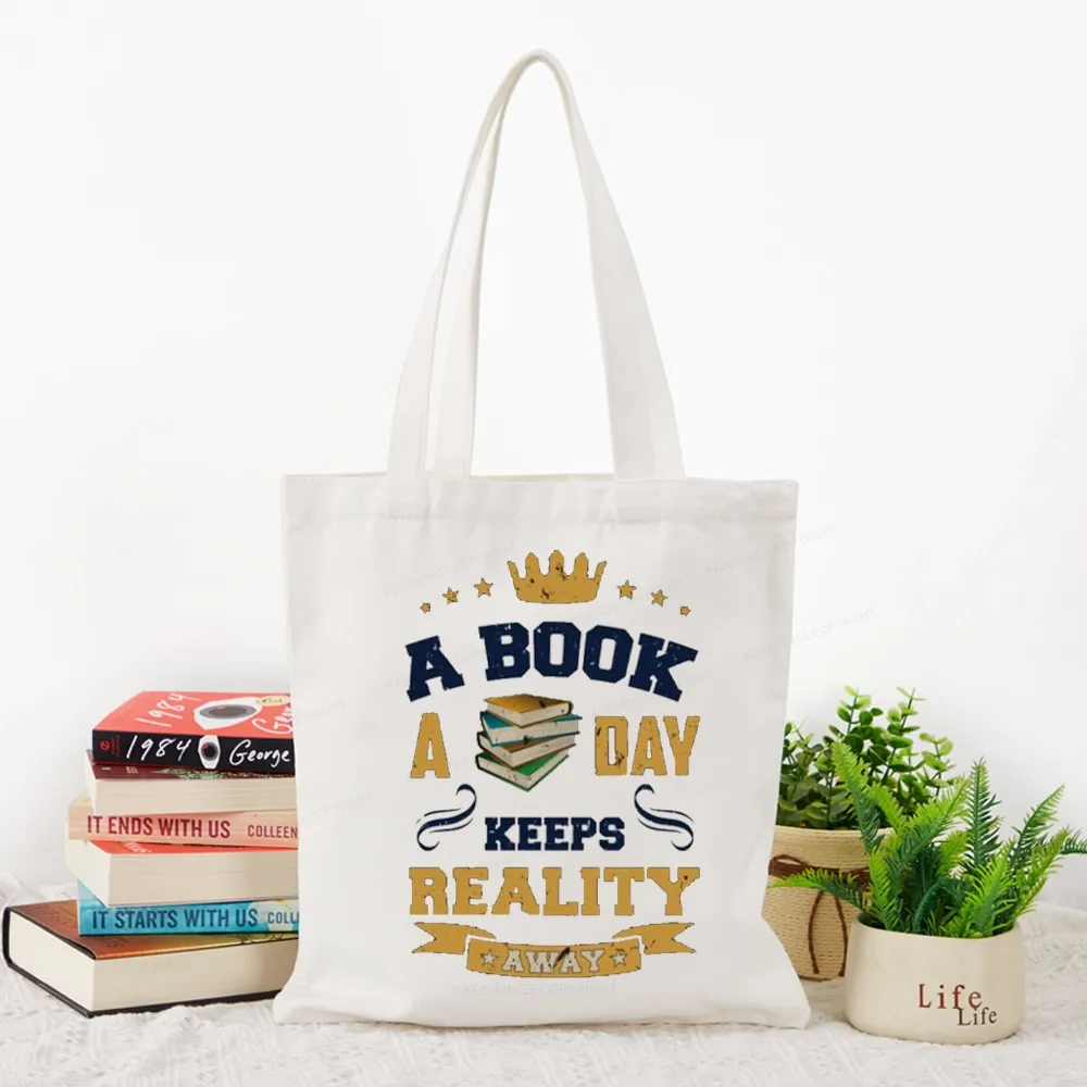 Pagewings A Book A Day Keeps Reality Away Tote Bag