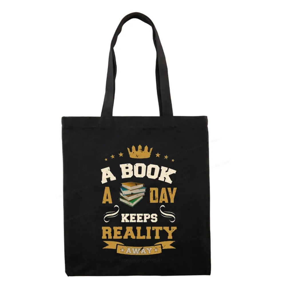 Pagewings A Book A Day Keeps Reality Away Tote Bag