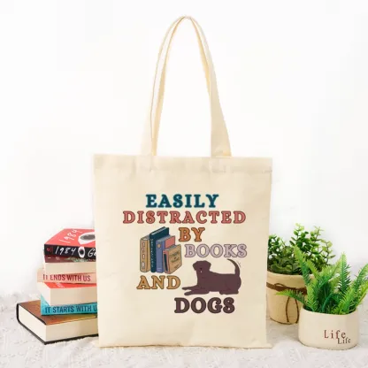 Pagewings Easily Distracted By Books And Labrador Tote Bag