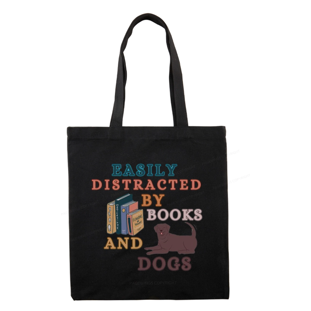 Pagewings Easily Distracted By Books And Labrador Tote Bag