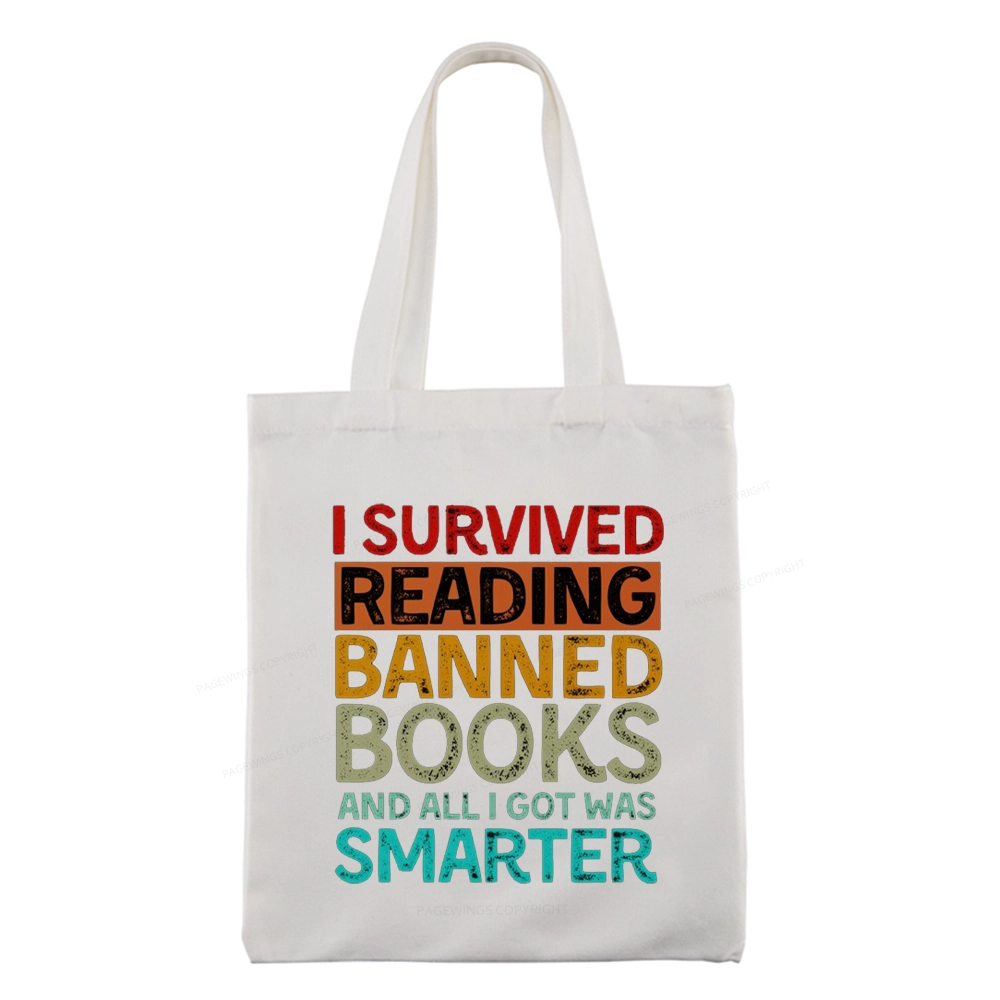 Pagewings I Survived Reading Banned Books And All I Got Was Smarter Tote Bag