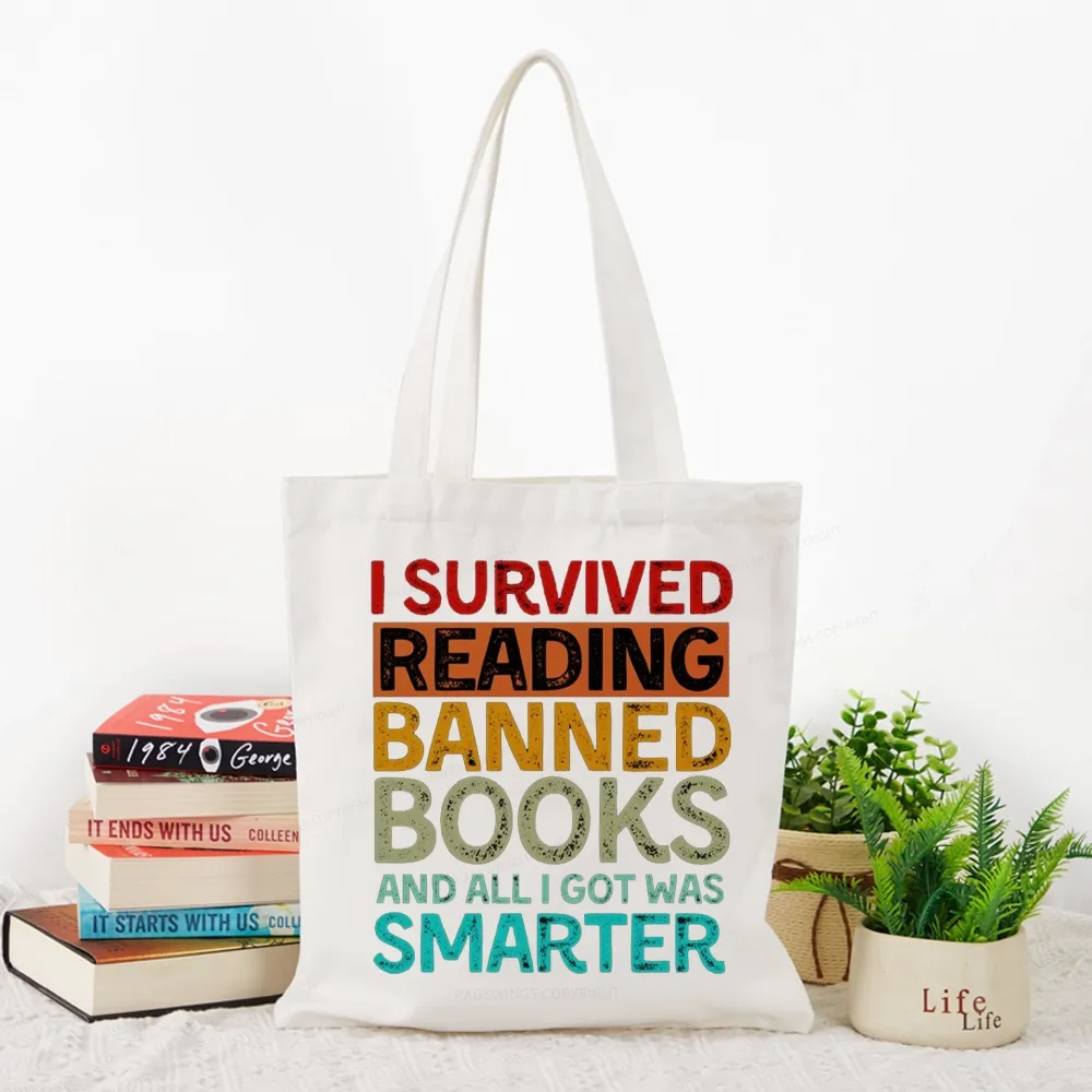 Pagewings I Survived Reading Banned Books And All I Got Was Smarter Tote Bag
