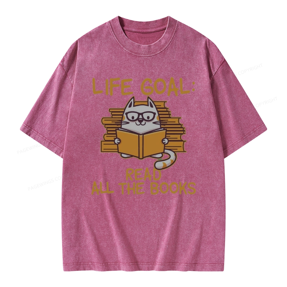 Pagewings Life Goal ：Read All The Books Unisex Washed T-shirt