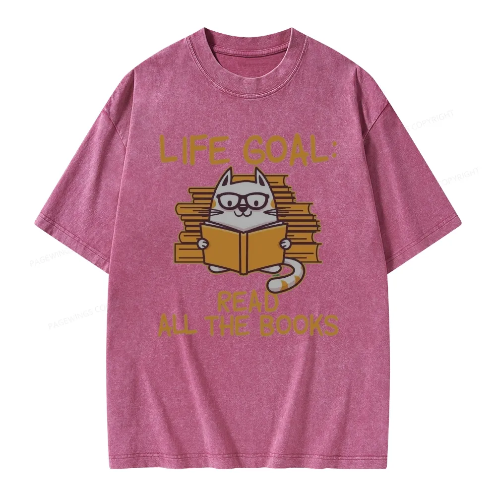 Pagewings Life Goal ：Read All The Books Unisex Washed T-shirt