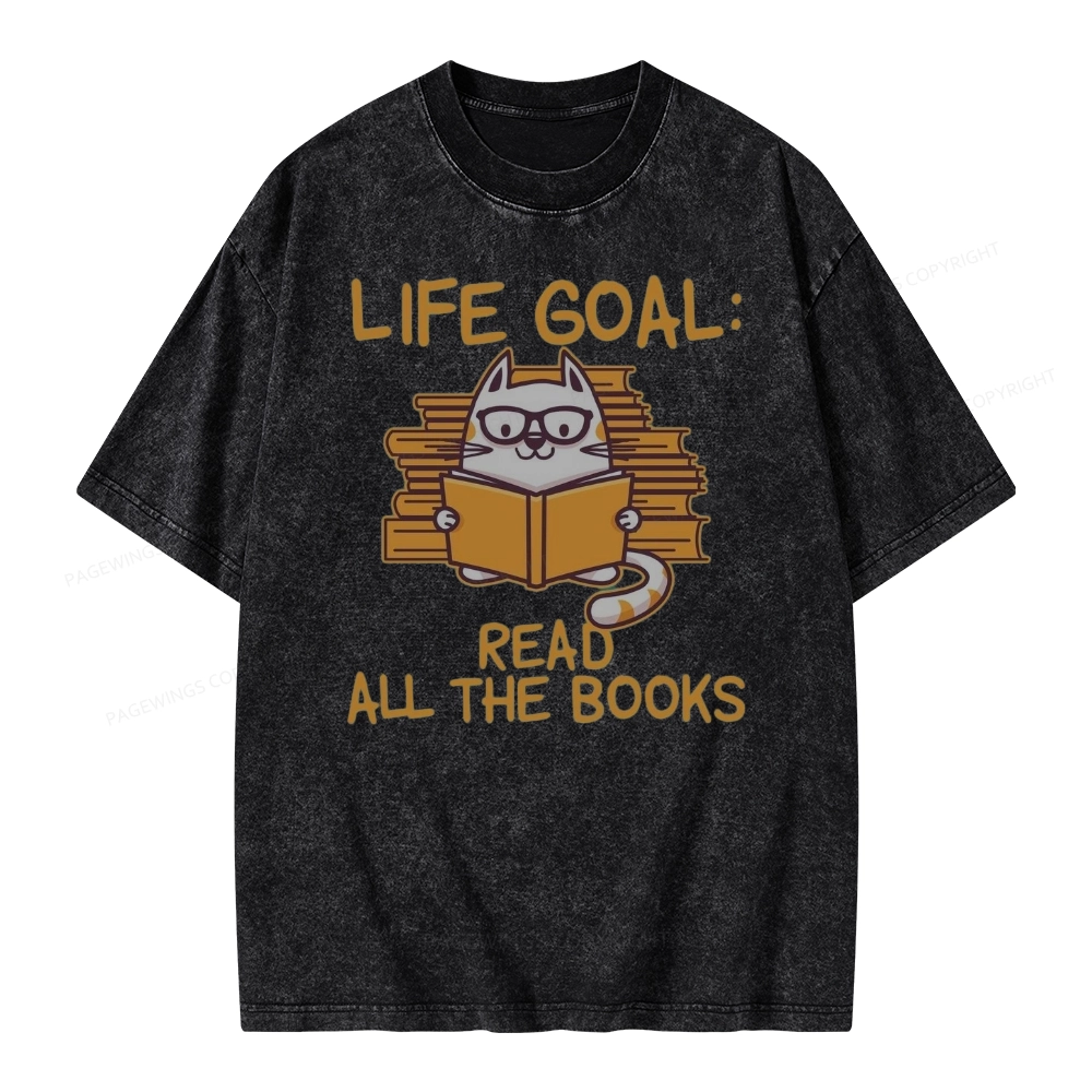 Pagewings Life Goal ：Read All The Books Unisex Washed T-shirt
