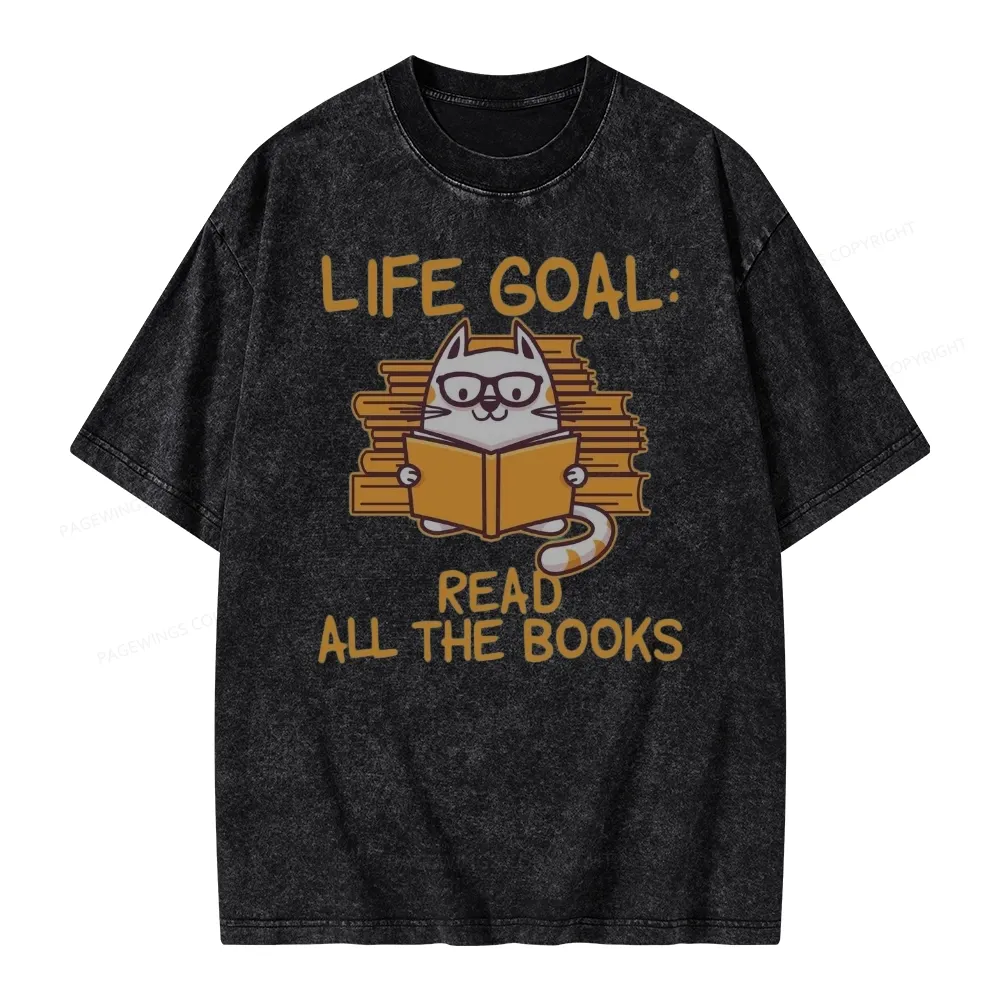 Pagewings Life Goal ：Read All The Books Unisex Washed T-shirt