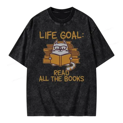 Pagewings Life Goal ：Read All The Books Unisex Washed T-shirt