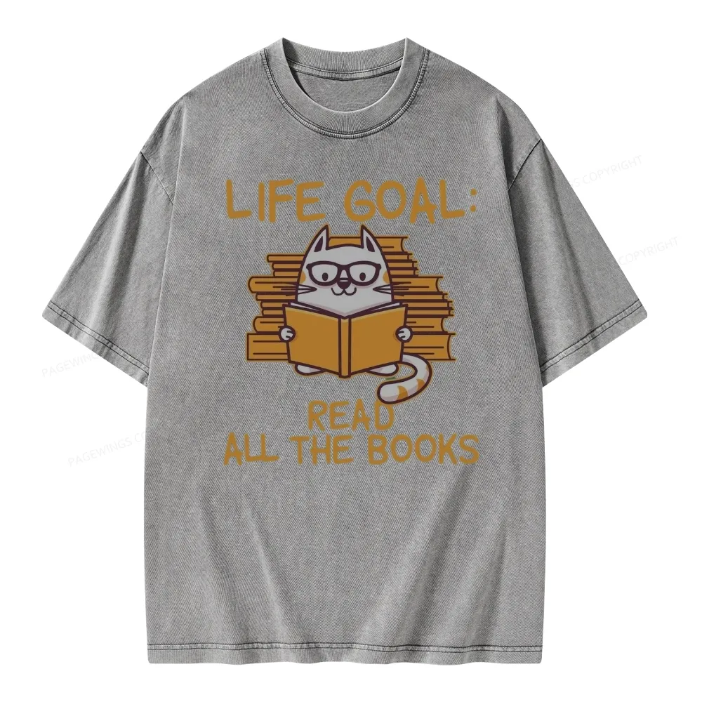 Pagewings Life Goal ：Read All The Books Unisex Washed T-shirt