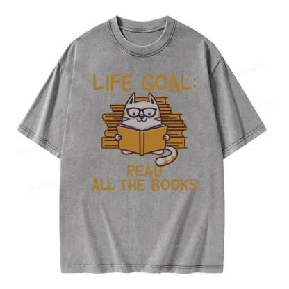 Pagewings Life Goal ：Read All The Books Unisex Washed T-shirt