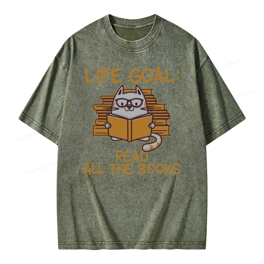 Pagewings Life Goal ：Read All The Books Unisex Washed T-shirt
