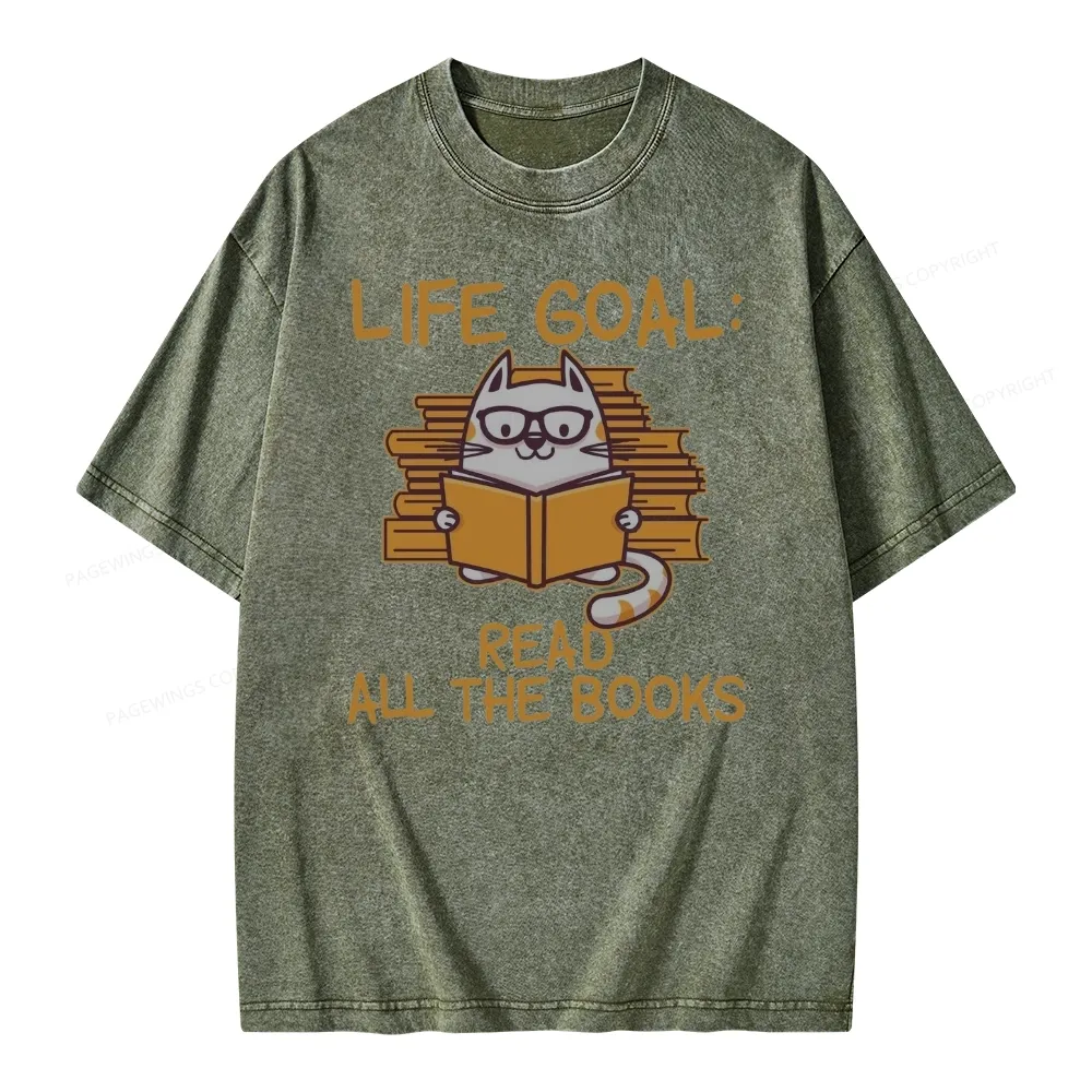 Pagewings Life Goal ：Read All The Books Unisex Washed T-shirt