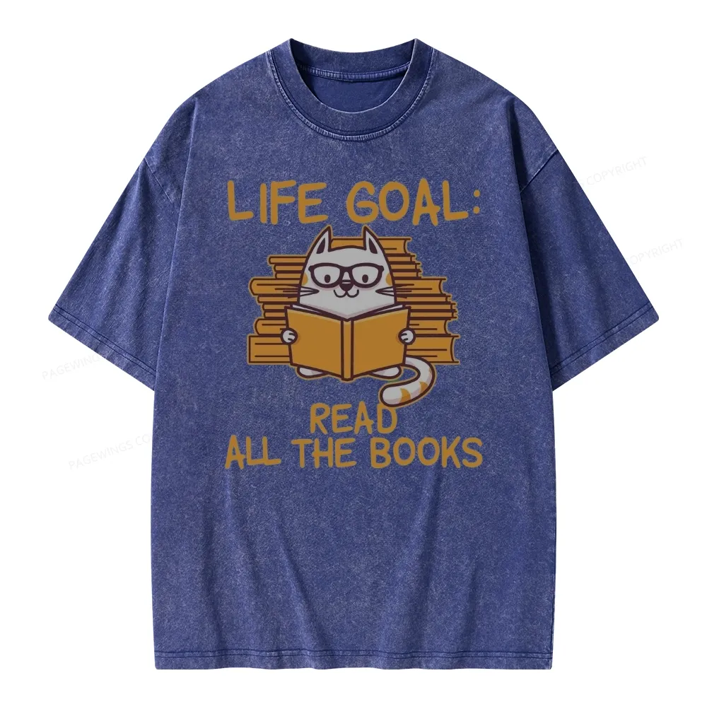 Pagewings Life Goal ：Read All The Books Unisex Washed T-shirt