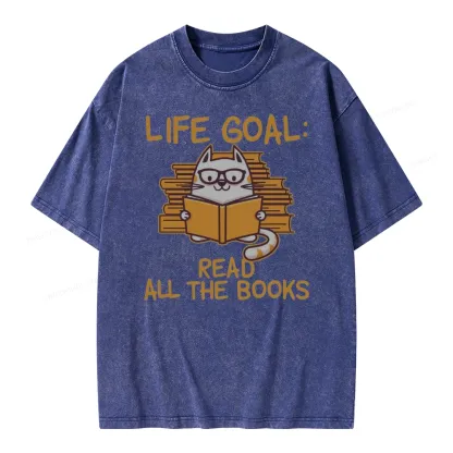 Pagewings Life Goal ：Read All The Books Unisex Washed T-shirt