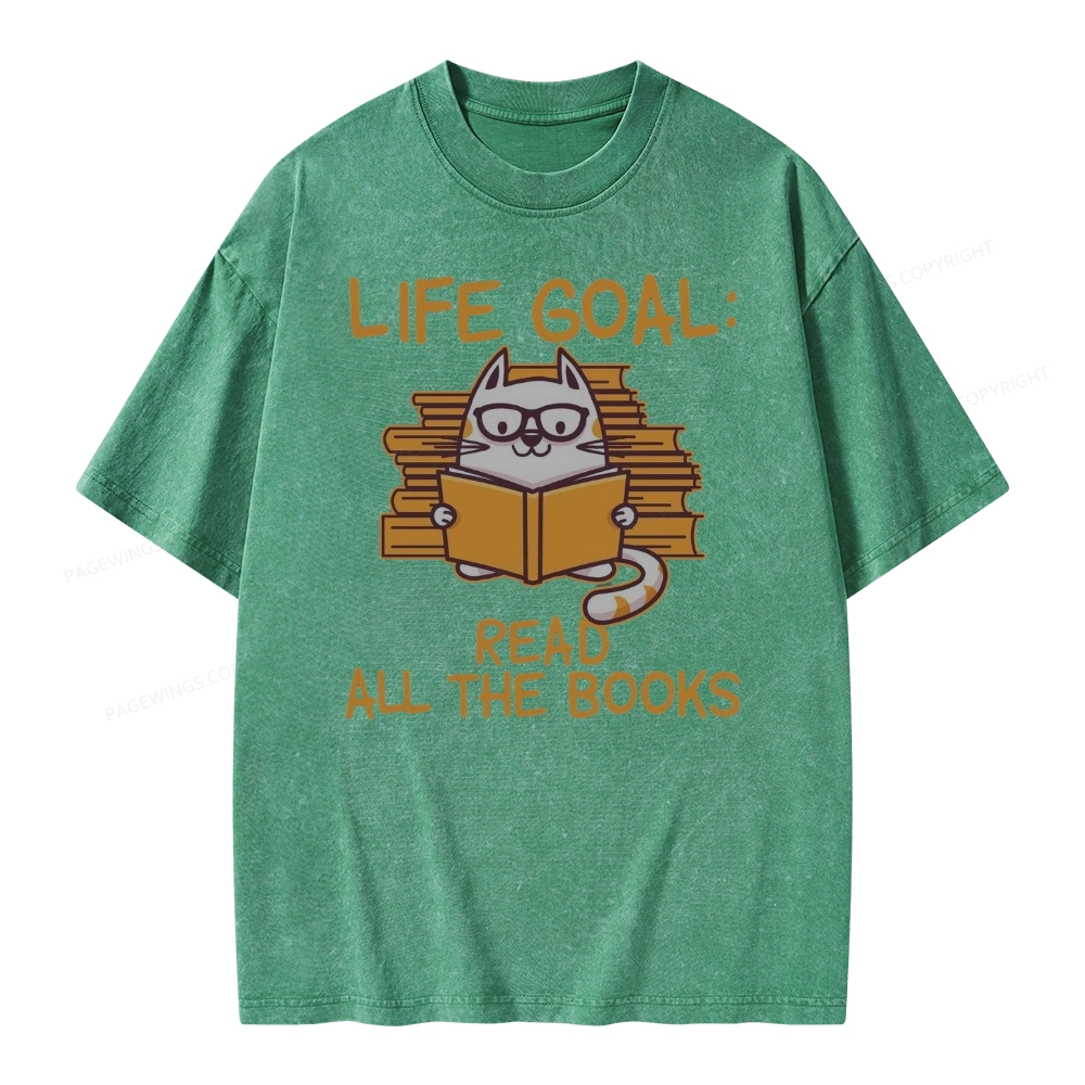Pagewings Life Goal ：Read All The Books Unisex Washed T-shirt