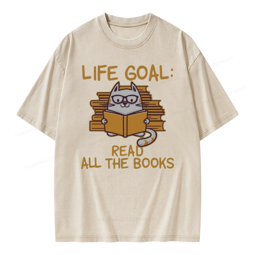 Pagewings Life Goal ：Read All The Books Unisex Washed T-shirt