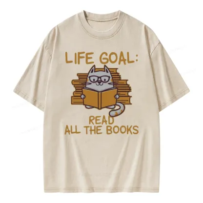 Pagewings Life Goal ：Read All The Books Unisex Washed T-shirt