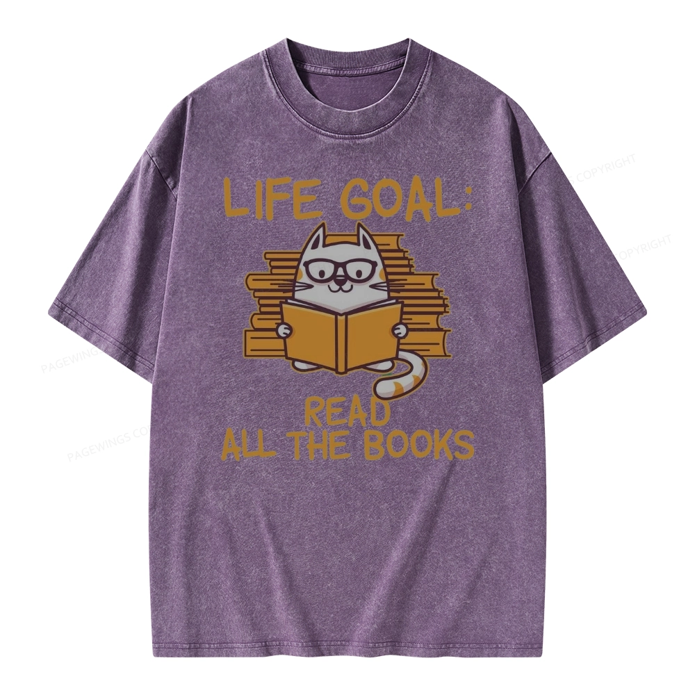 Pagewings Life Goal ：Read All The Books Unisex Washed T-shirt