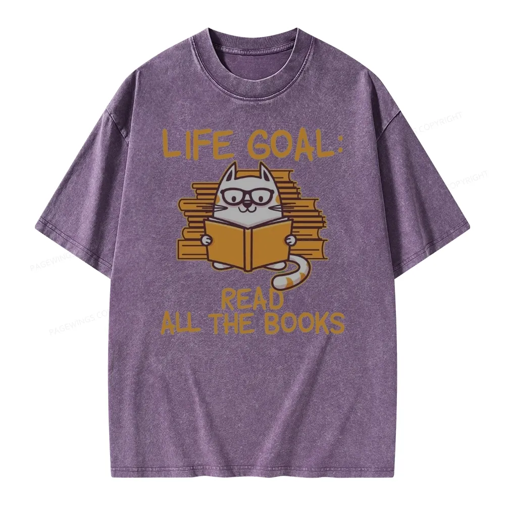 Pagewings Life Goal ：Read All The Books Unisex Washed T-shirt
