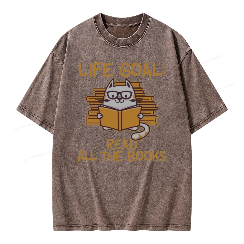Pagewings Life Goal ：Read All The Books Unisex Washed T-shirt
