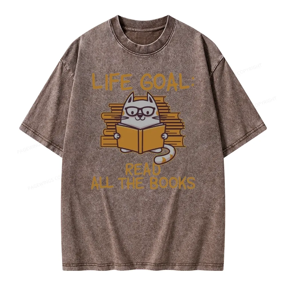 Pagewings Life Goal ：Read All The Books Unisex Washed T-shirt
