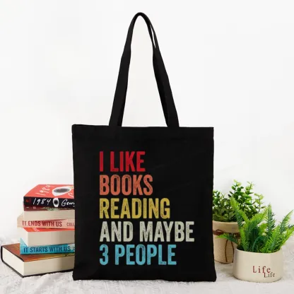 Pagewings I Like Books Reading And Maybe Three People Tote Bag