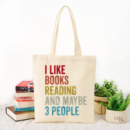 Pagewings I Like Books Reading And Maybe Three People Tote Bag