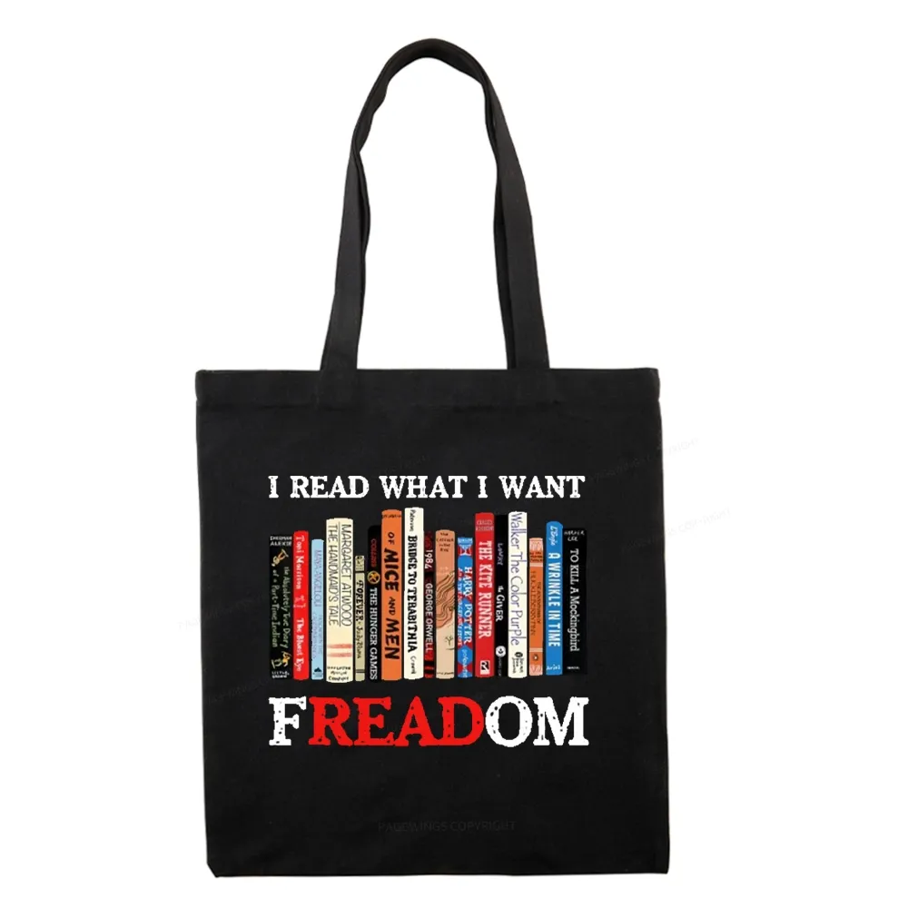 Pagewings I Read What I Want Banned Books Tote Bag