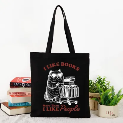 Pagewings I Like Books More Than I Like People Tote Bag