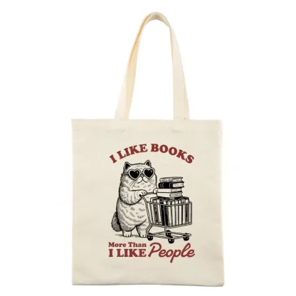 Pagewings I Like Books More Than I Like People Tote Bag