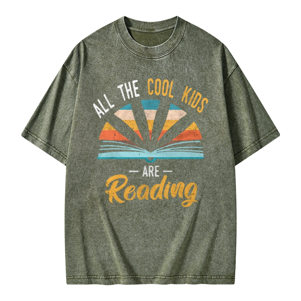 Pagewings All the Cool Kids are Reading Unisex Washed T-shirt