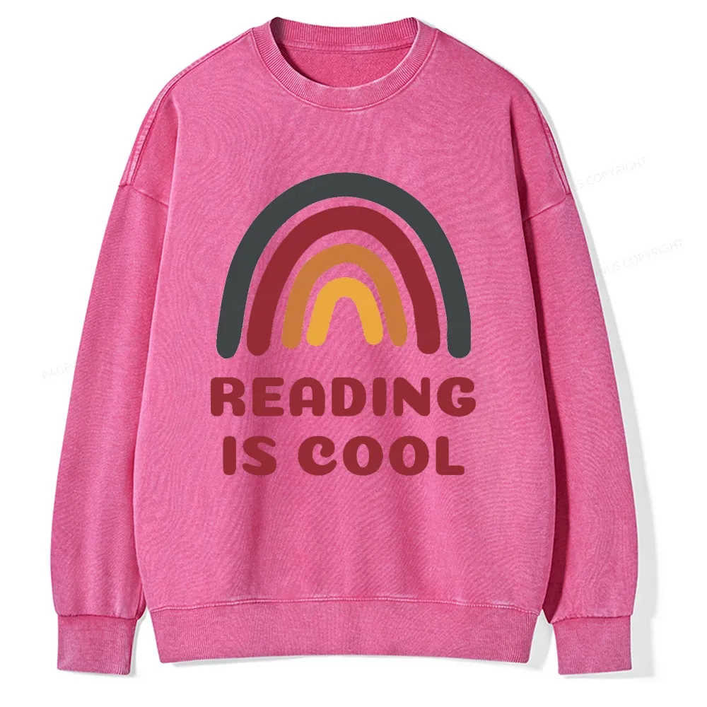 Pagewings Reading Is Cool Unisex Washed Sweatshirt