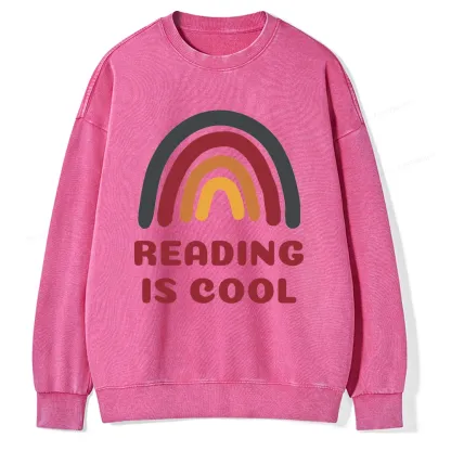 Pagewings Reading Is Cool Unisex Washed Sweatshirt