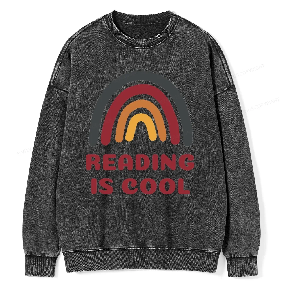 Pagewings Reading Is Cool Unisex Washed Sweatshirt
