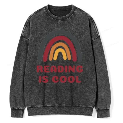 Pagewings Reading Is Cool Unisex Washed Sweatshirt