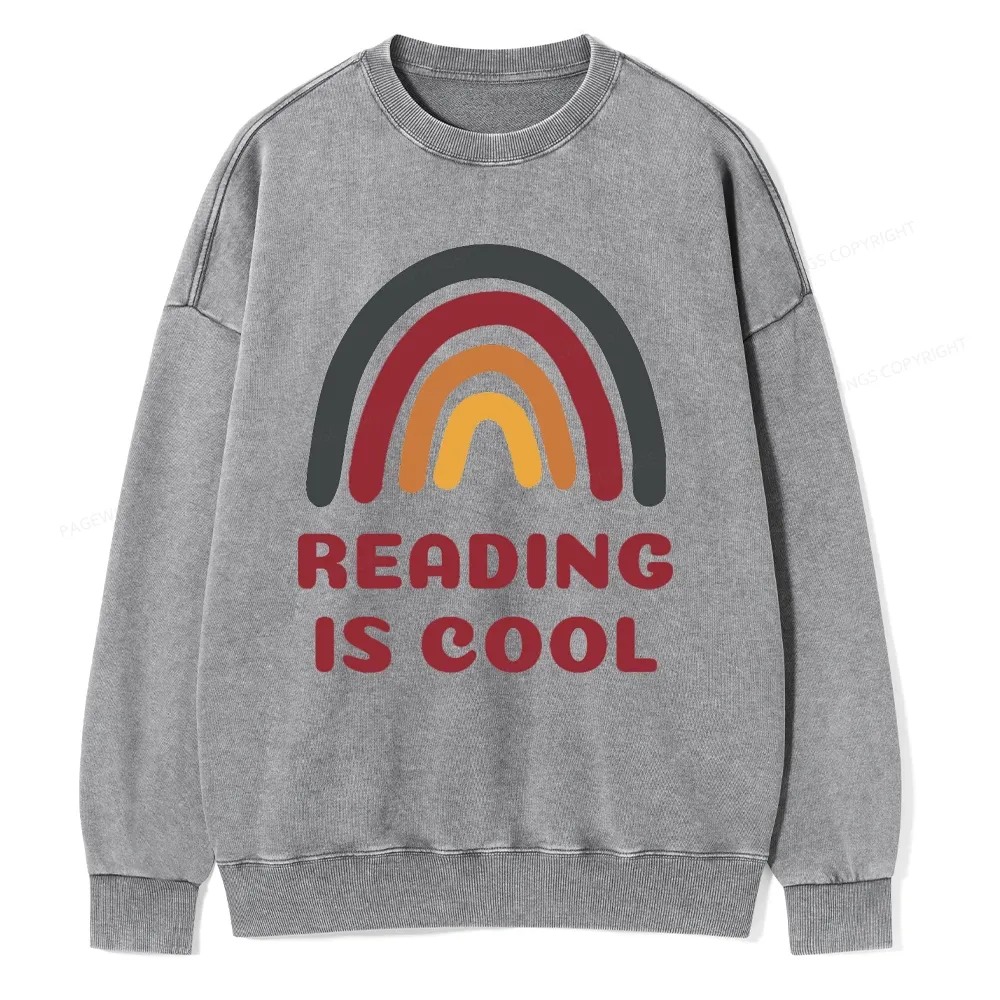 Pagewings Reading Is Cool Unisex Washed Sweatshirt