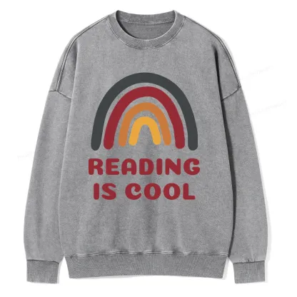 Pagewings Reading Is Cool Unisex Washed Sweatshirt