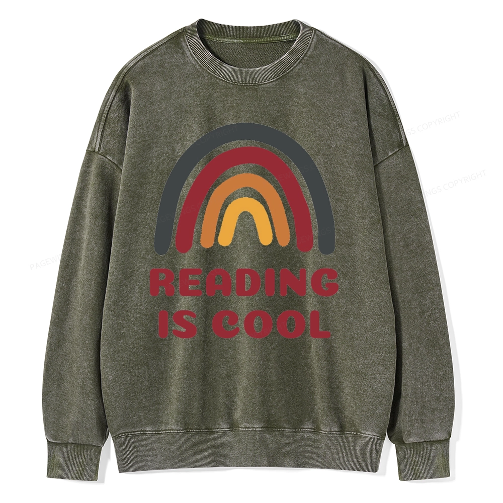 Pagewings Reading Is Cool Unisex Washed Sweatshirt