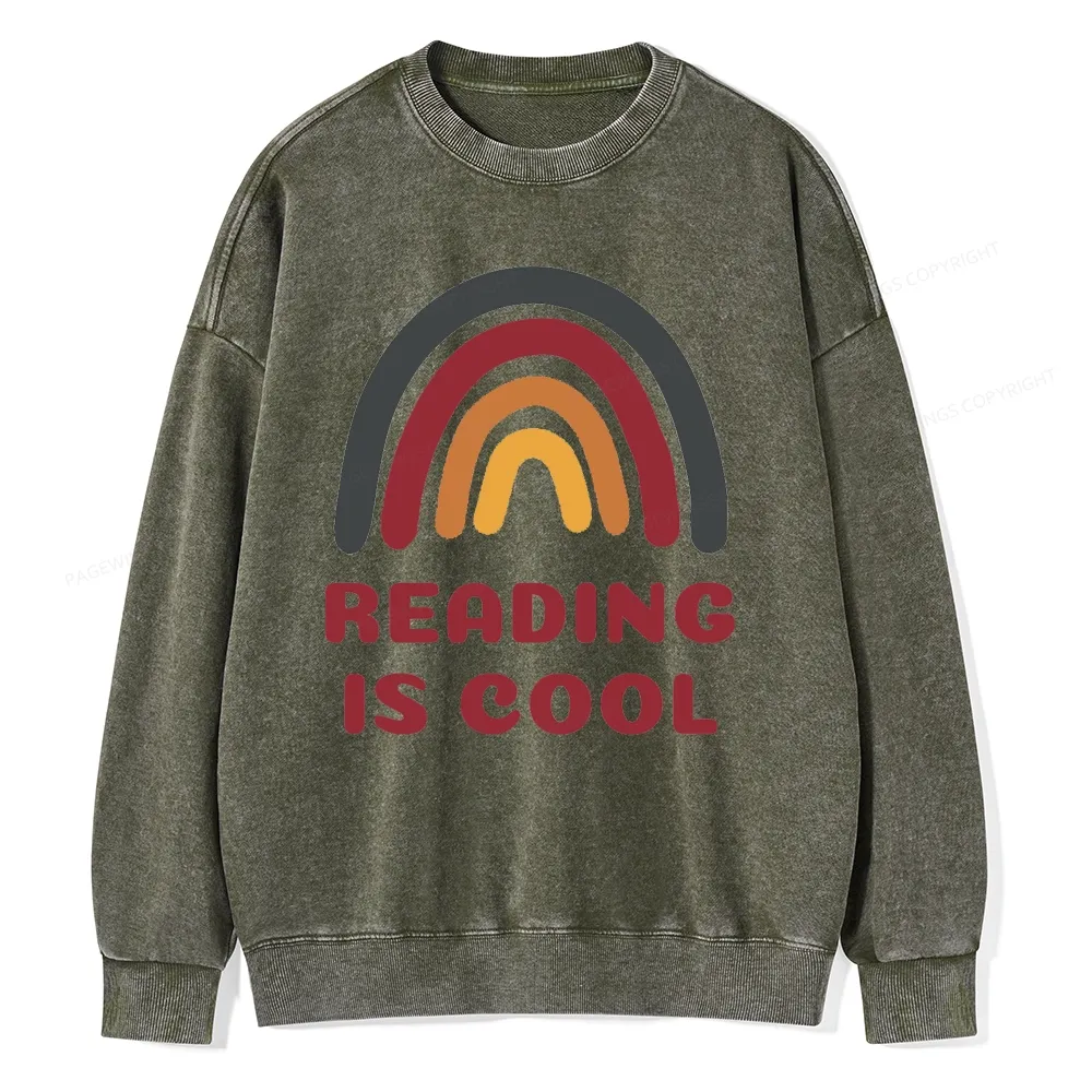 Pagewings Reading Is Cool Unisex Washed Sweatshirt