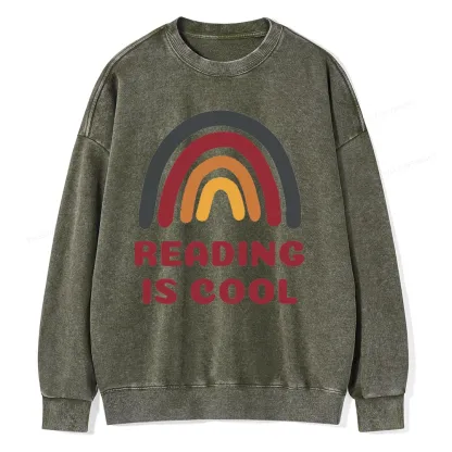 Pagewings Reading Is Cool Unisex Washed Sweatshirt