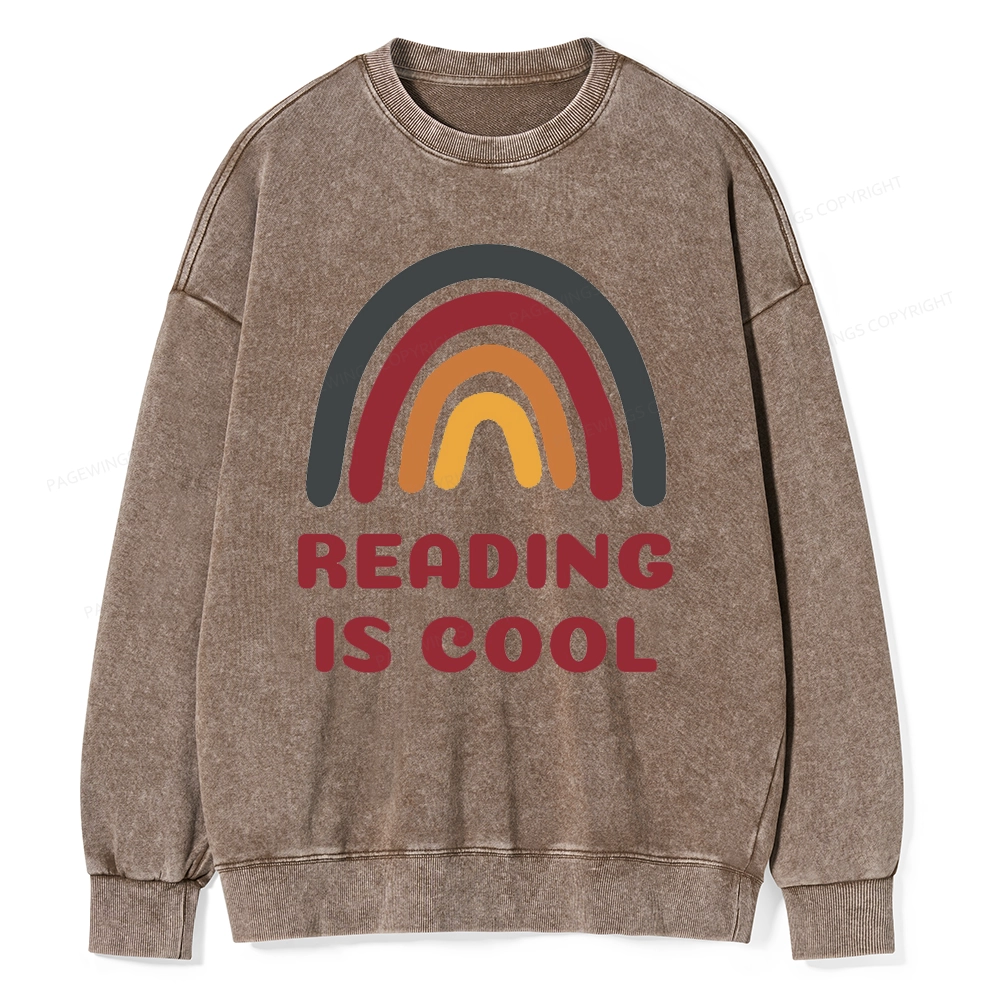 Pagewings Reading Is Cool Unisex Washed Sweatshirt