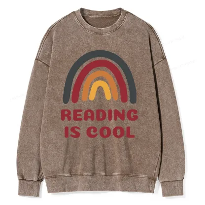 Pagewings Reading Is Cool Unisex Washed Sweatshirt