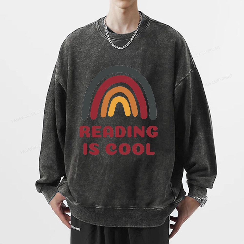 Pagewings Reading Is Cool Unisex Washed Sweatshirt