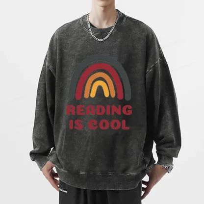 Pagewings Reading Is Cool Unisex Washed Sweatshirt