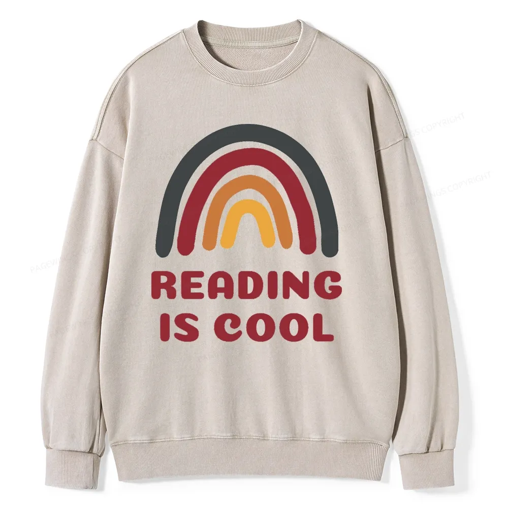 Pagewings Reading Is Cool Unisex Washed Sweatshirt