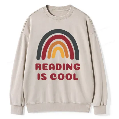 Pagewings Reading Is Cool Unisex Washed Sweatshirt