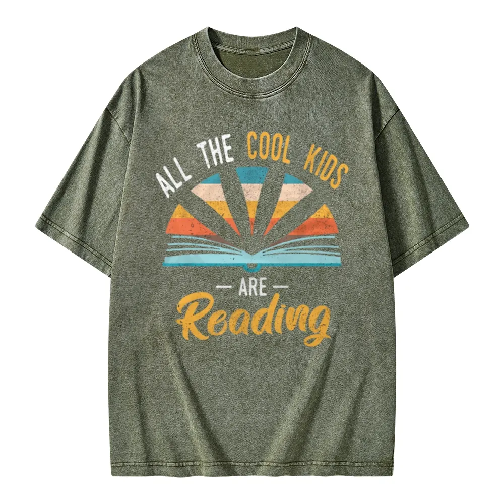 Pagewings All the Cool Kids are Reading Unisex Washed T-shirt
