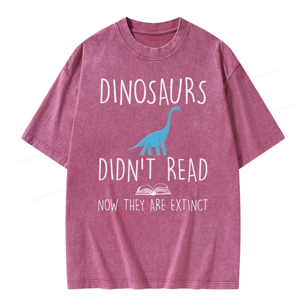 Pagewings Dinosaurs Unisex Unisex Washed T-shirt